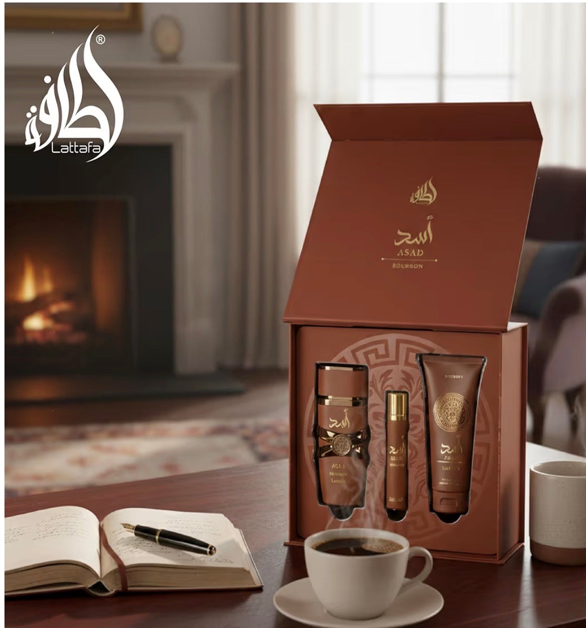 Asad Bourbon Perfume 3pcs Gift Set Lattafa