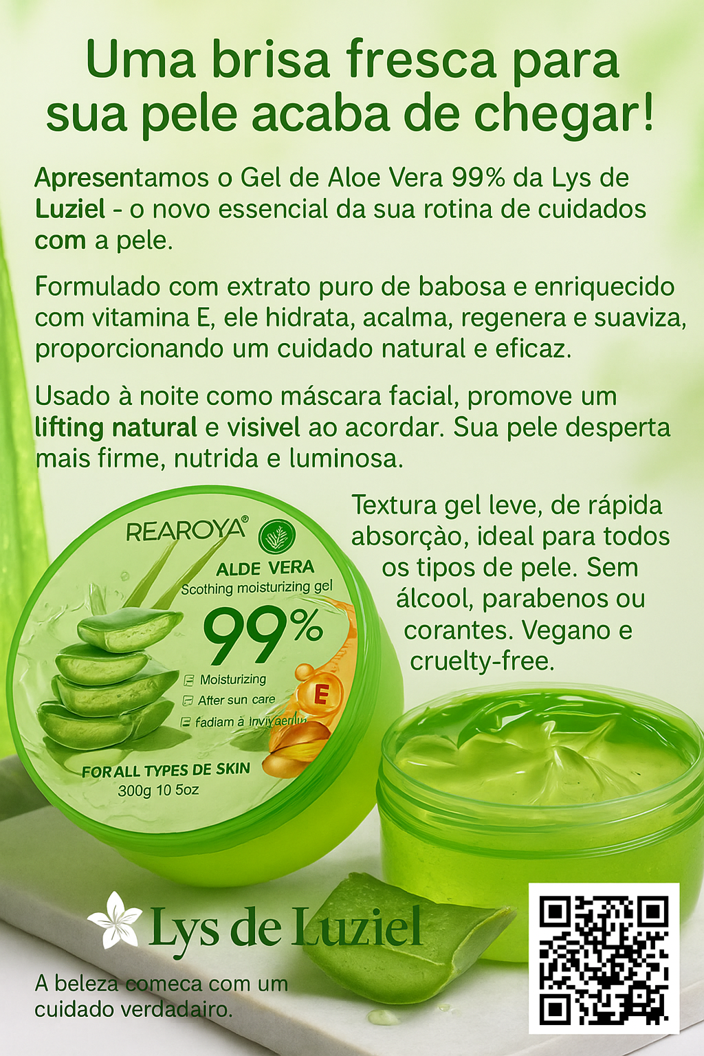 REAROYA Aloe Vera Gel 99% 300g