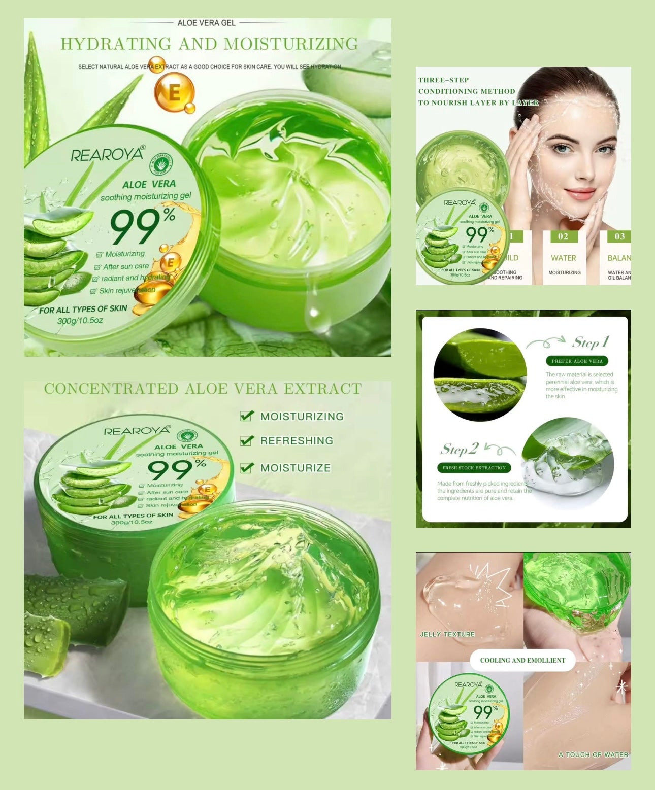 REAROYA Aloe Vera Gel 99% 300g
